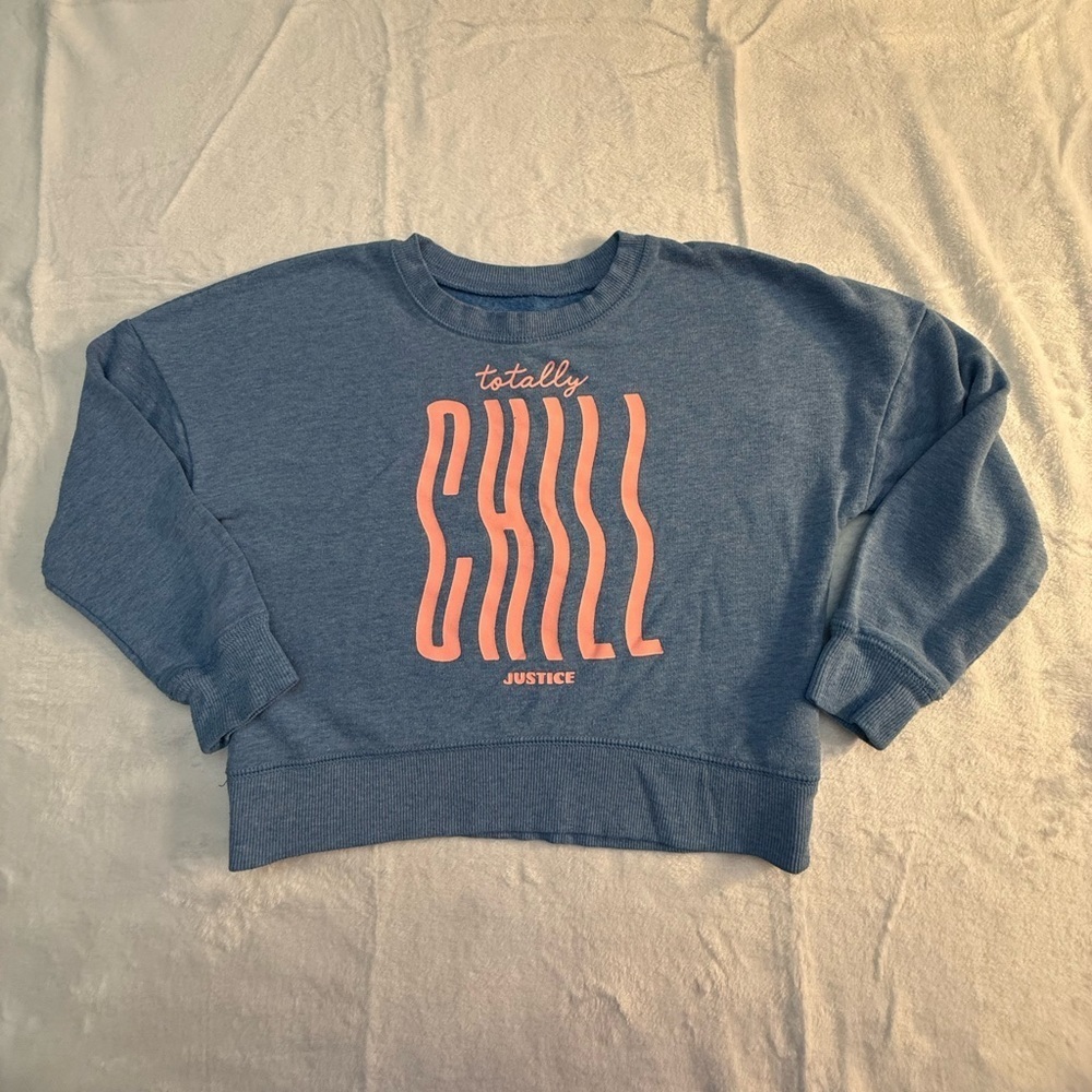 Justice Blue Fleece with Pink Logo Size XS(5/6)
